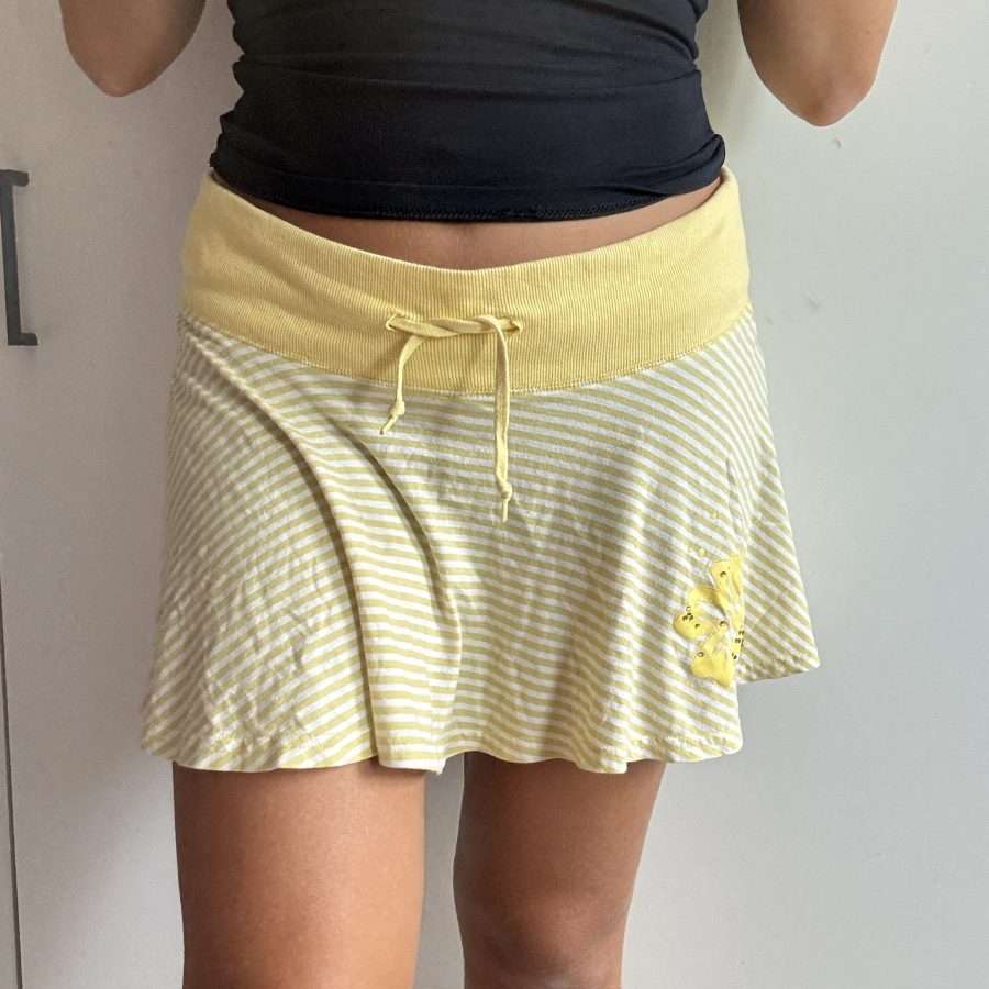 Shop All 493 Y2K Yellow Striped Mini Skirt