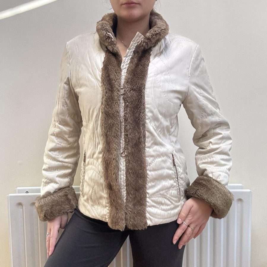 Shop All 461 Cream Coat With Fur Trim (M)