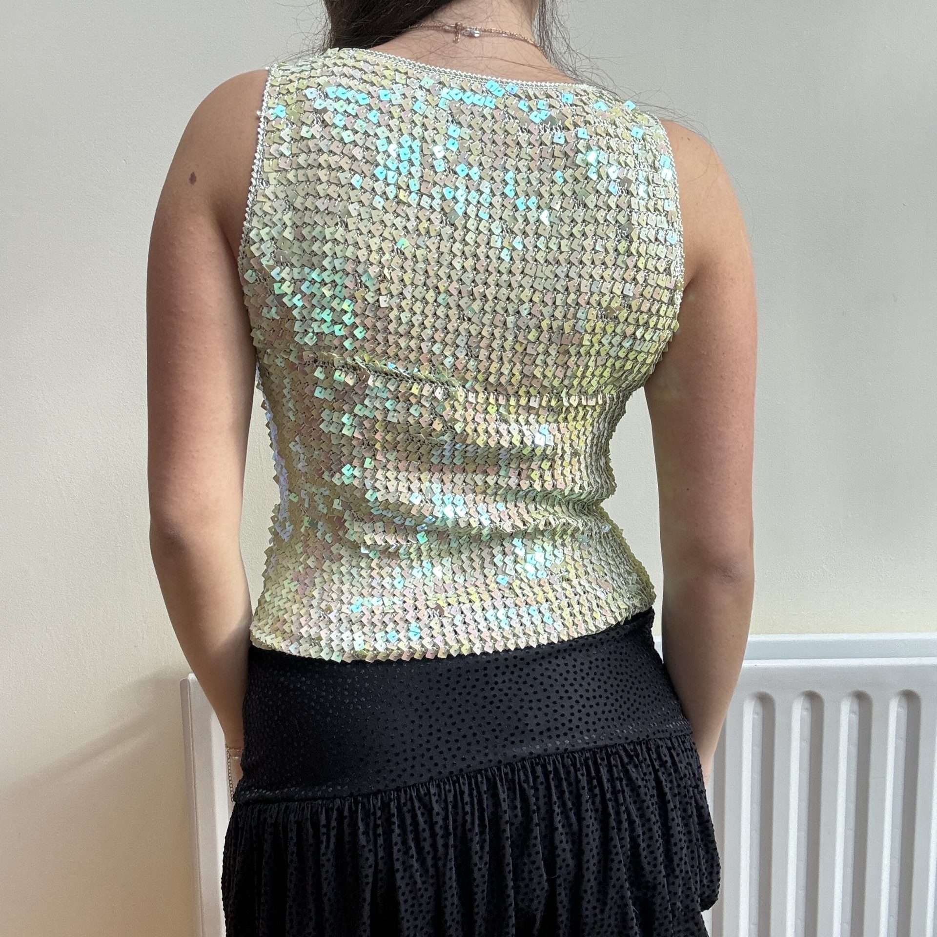 Green Sequin Vintage top 2 img 5583 scaled