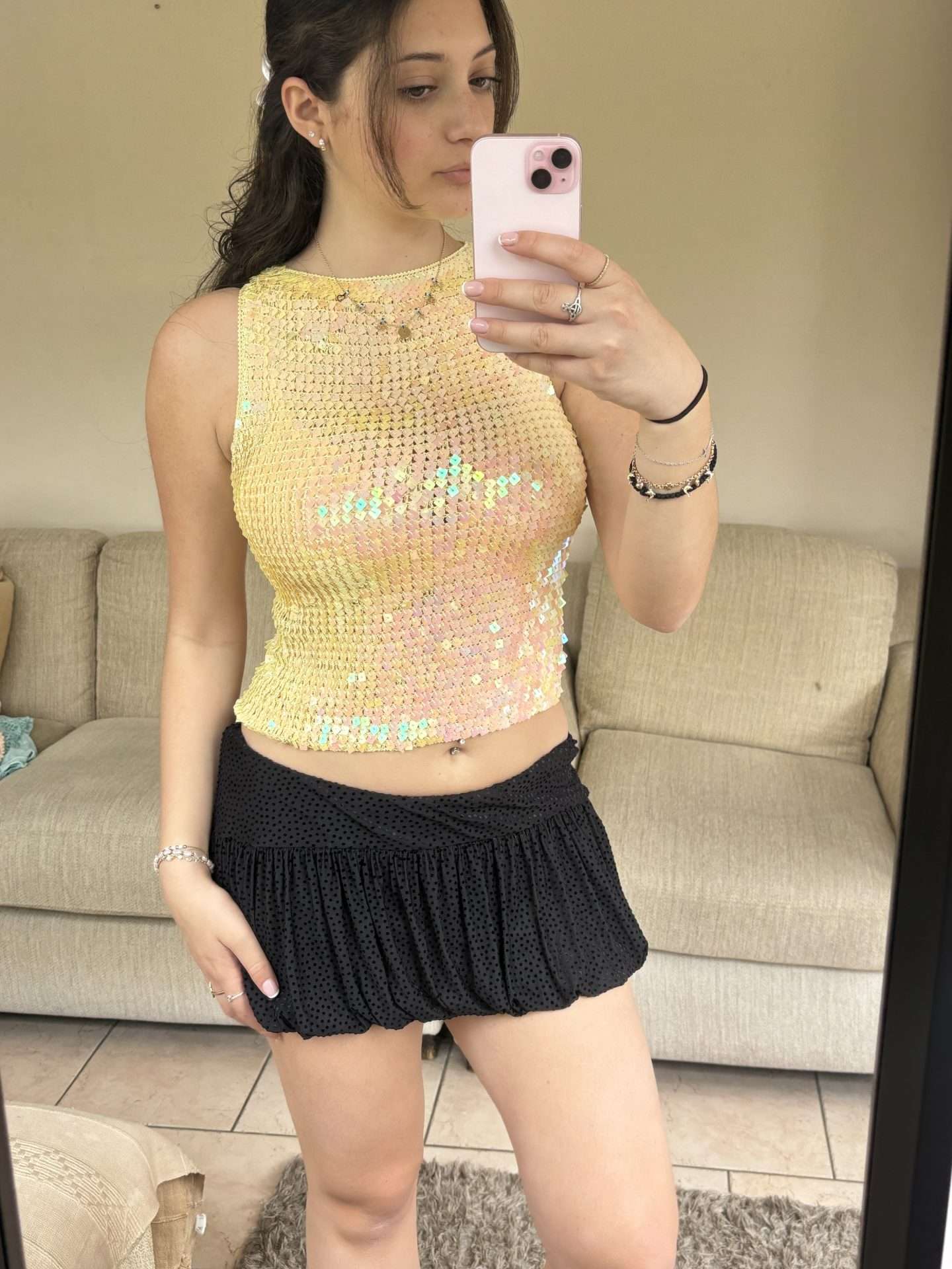 Yellow Sequin Crochet Top 2 img 0465 scaled