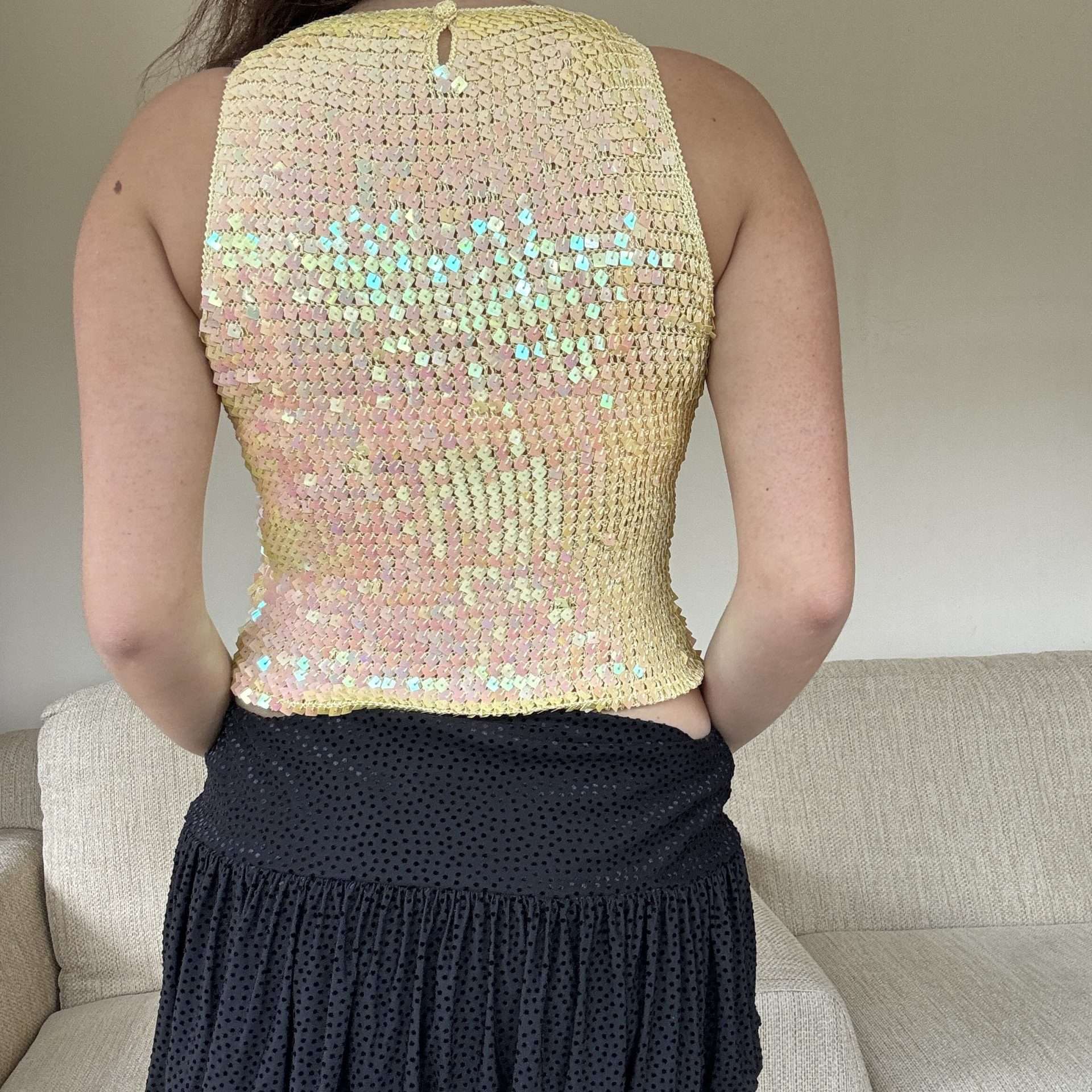 Yellow Sequin Crochet Top 3 img 0494 scaled