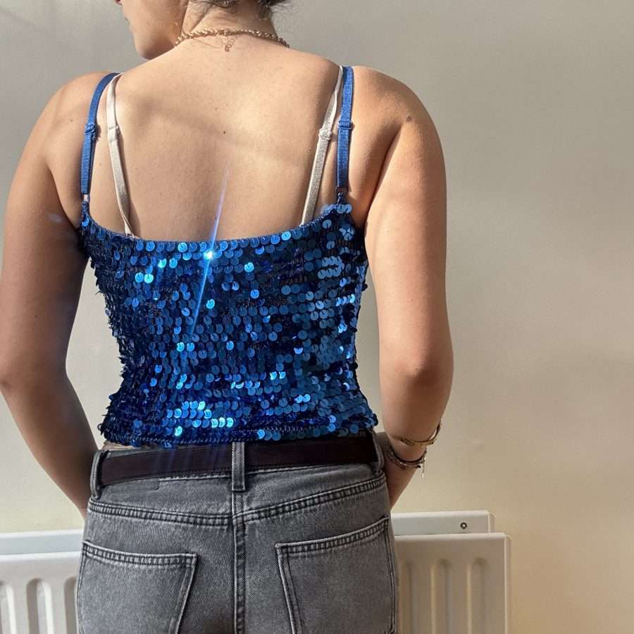 Shop All 199 Blue Y2K Sequin Crochet Top (S)