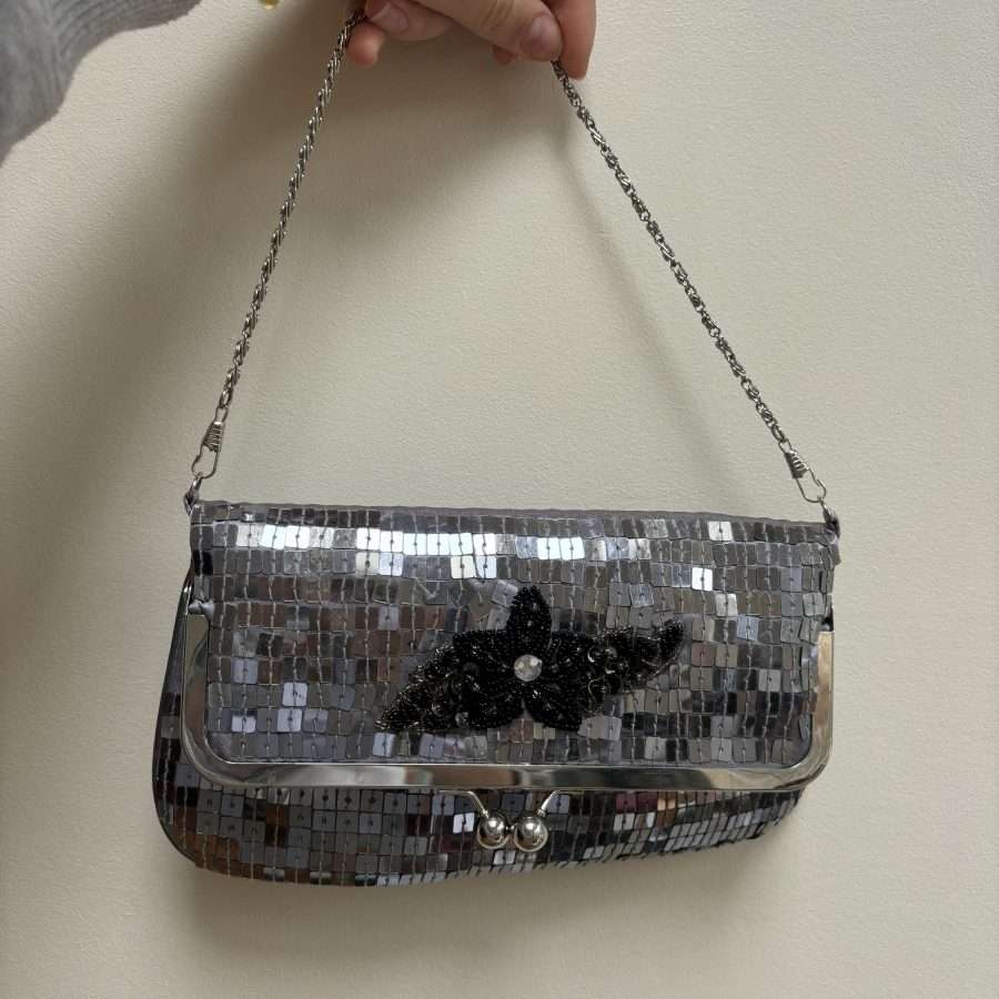 Shop All 191 Silver Sequin Mini Shoulder Bag