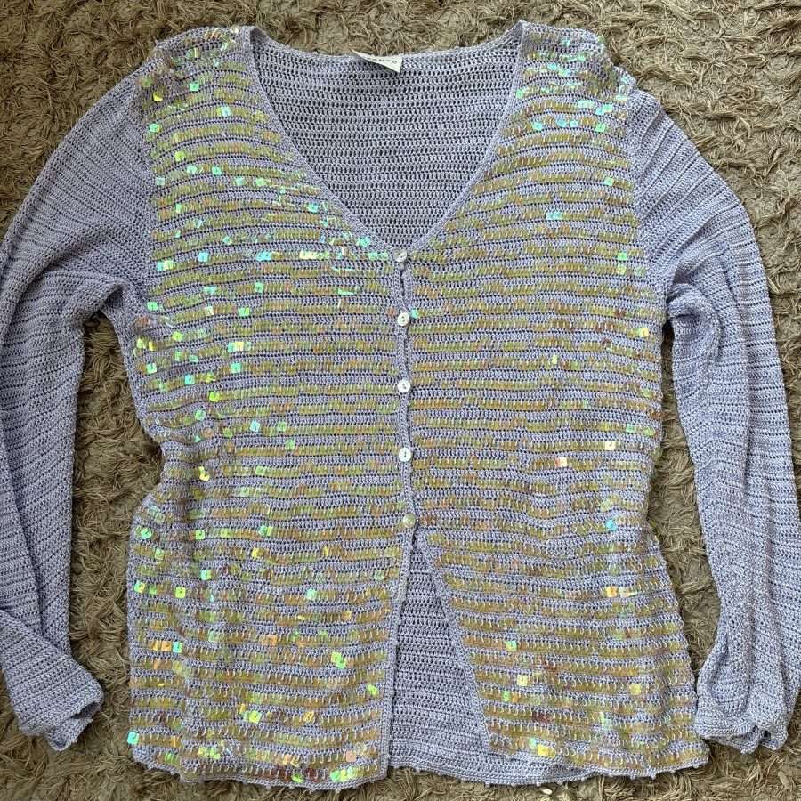 Shop All 121 Purple Sequin Crochet Cardigan (L)