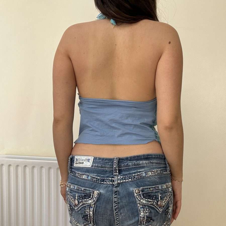 Shop All 75 Blue Tie Up Handmade Top