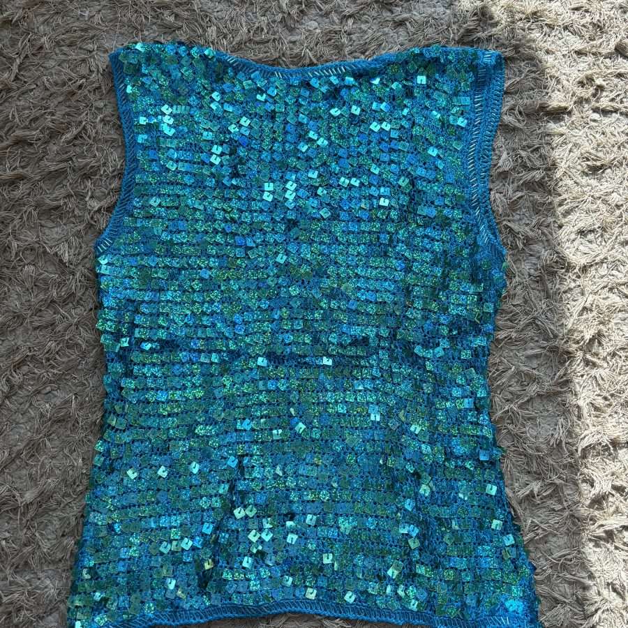 Shop All 55 Dark Blue Sequin Crochet Top (S/M)