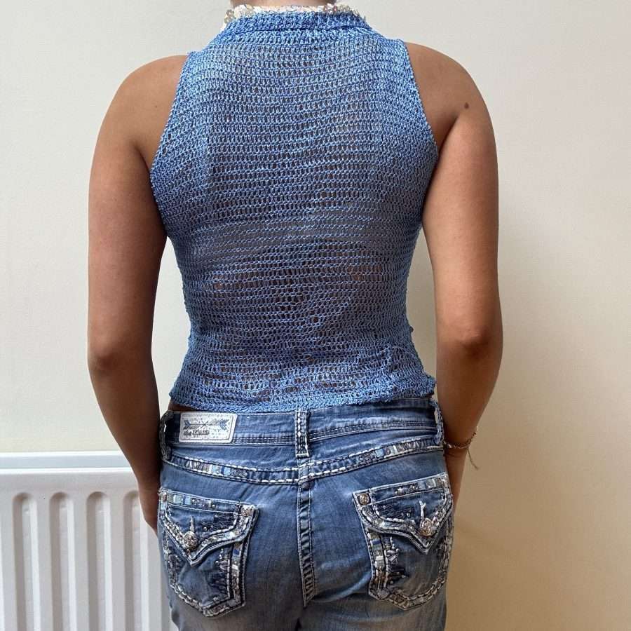 Shop All 47 Blue Crochet Sequin Top (S/M)